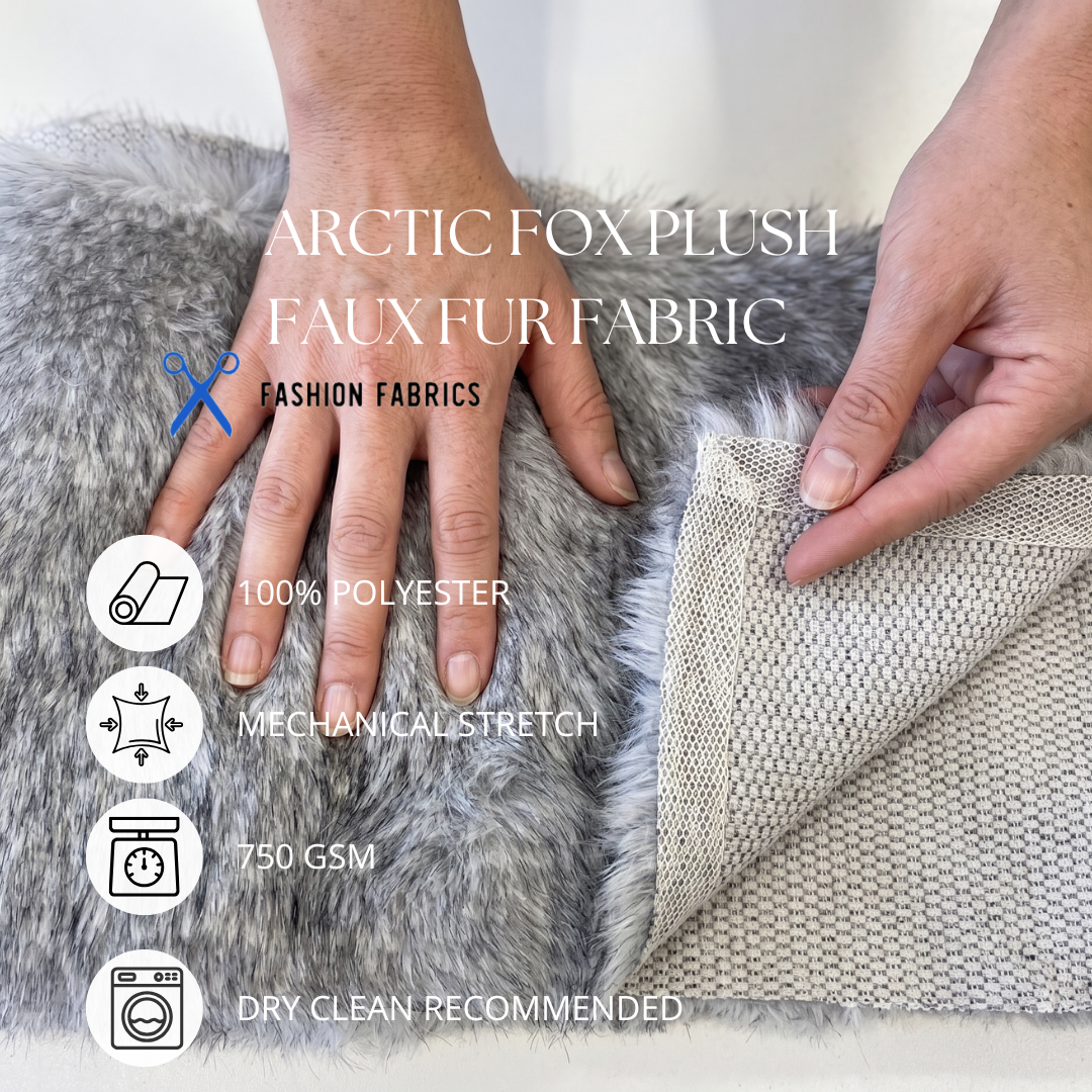 Arctic Fox Plush Tipped Faux Fur Fabric