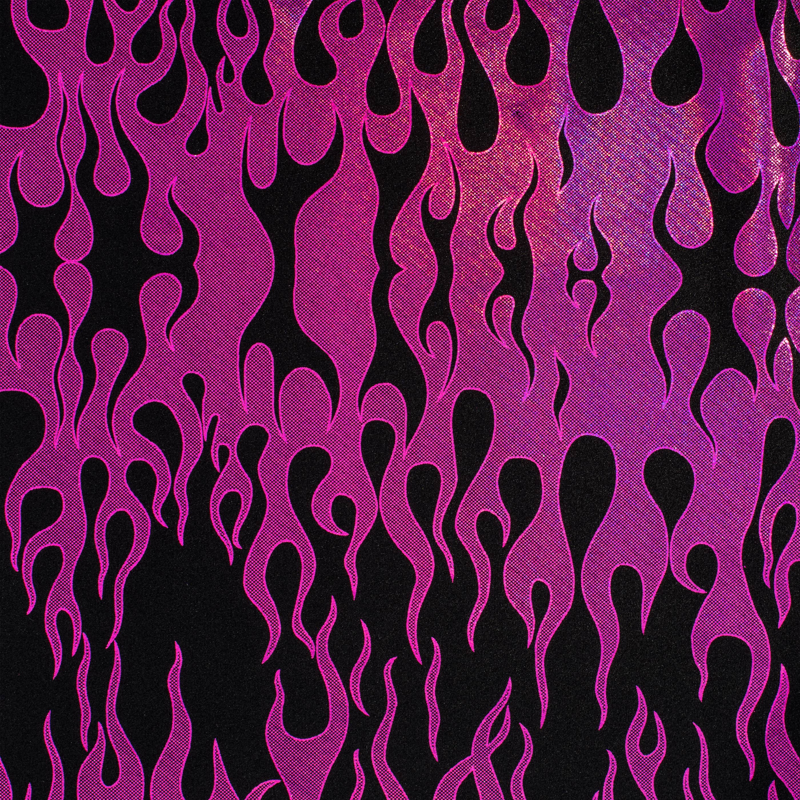 Nylon Spandex Hologram Flame Foil Fabric | Spandex Palace