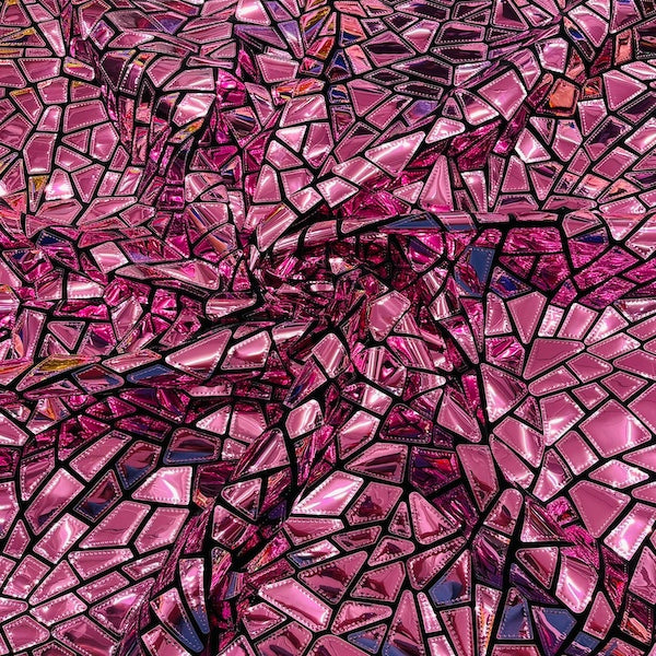 Shattered Glassed Metallic Foil Stretch Velvet Fabric