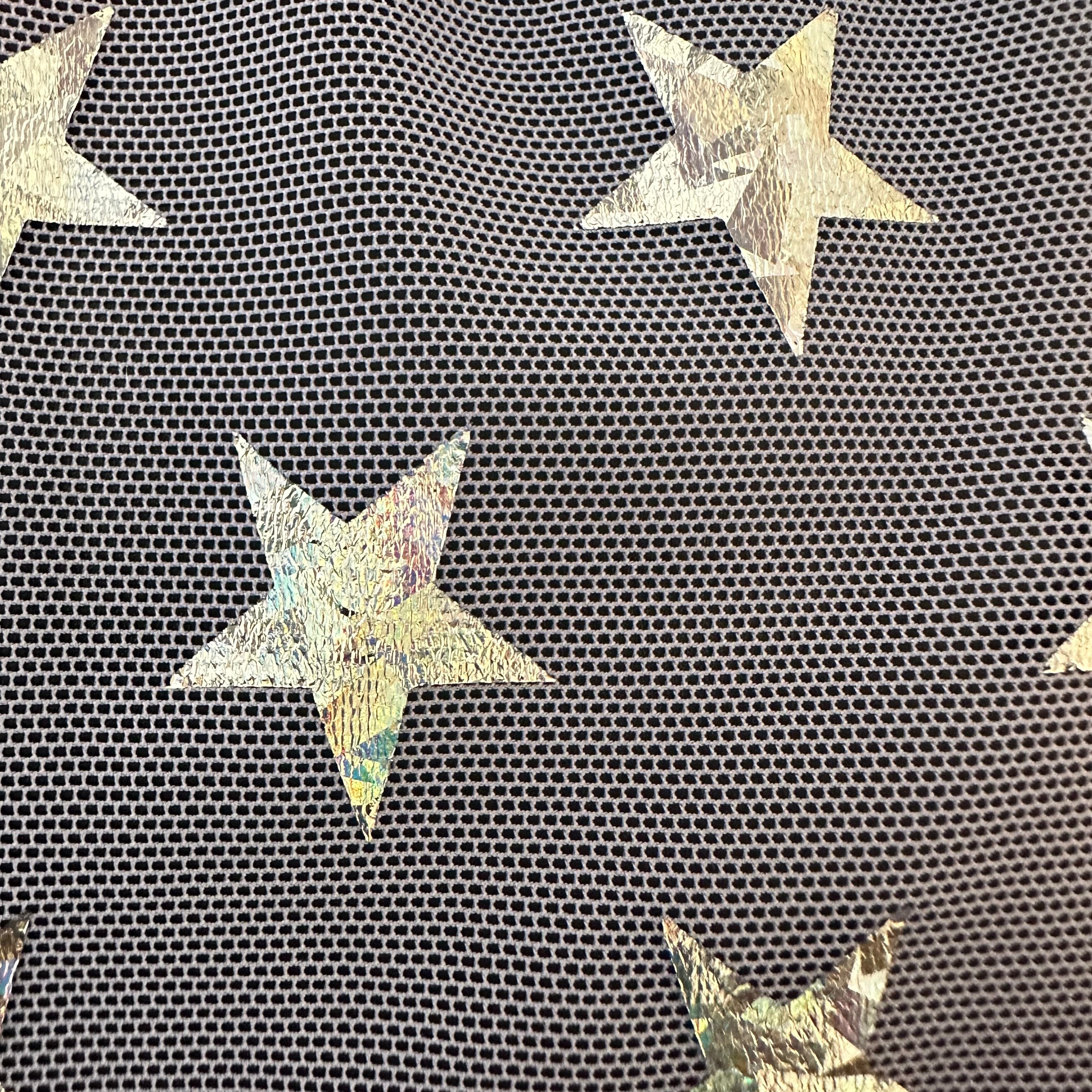 Power Stretch Mesh Star Hologram Foil Fabric | Spandex Palace
