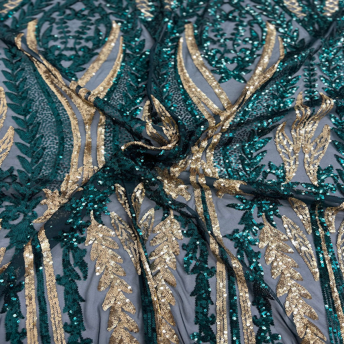 Alina Damask Stretch Sequins Fabric