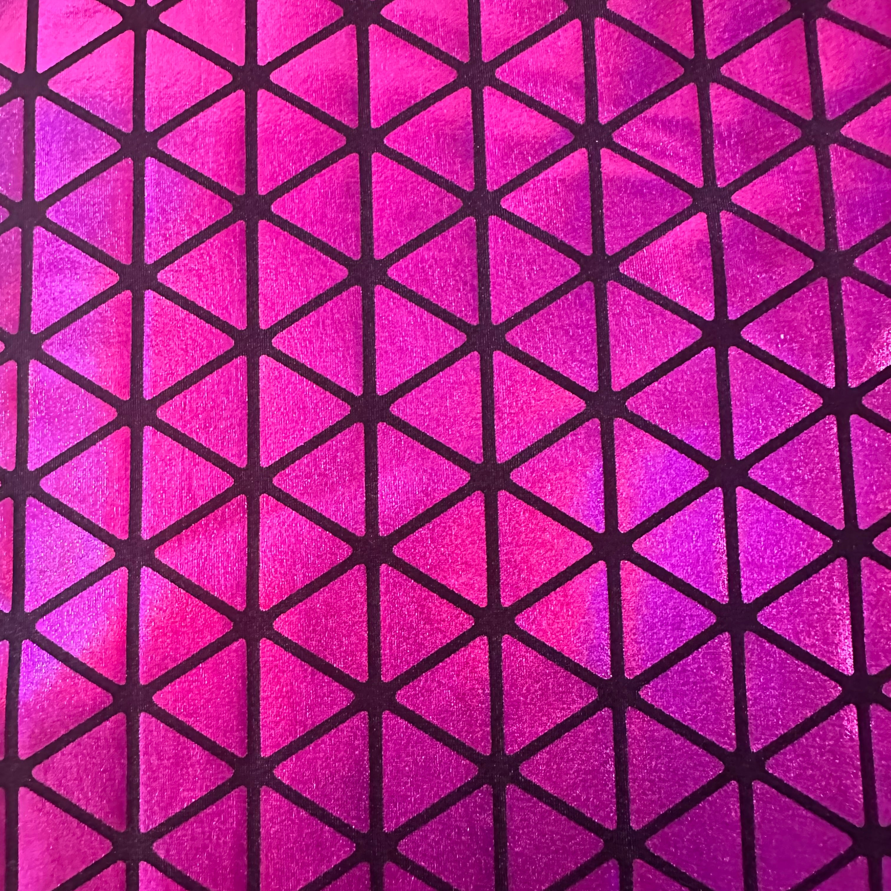Honeycomb Triangle Stretchy Hologram Tricot Fabric | Spandex Palace