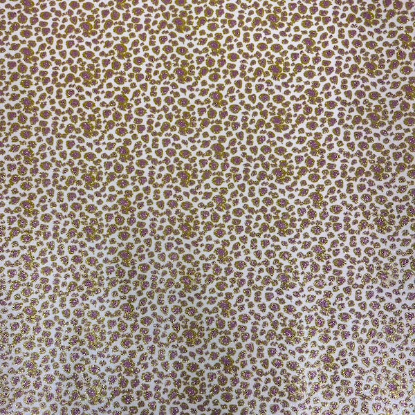 Leopard Print Glitter Canvas Vinyl Fabric