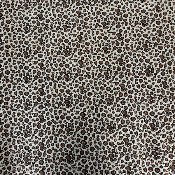 Leopard Print Glitter Canvas Vinyl Fabric