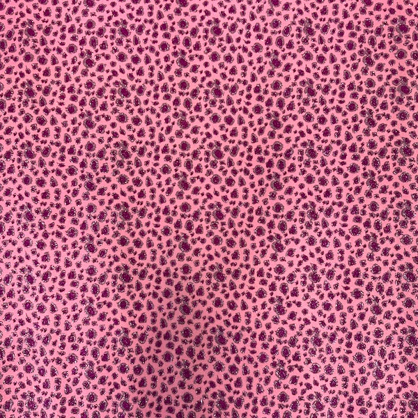 Leopard Print Glitter Canvas Vinyl Fabric