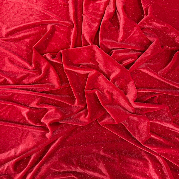 Misty Glitter Stretch Velvet Spandex Fabric