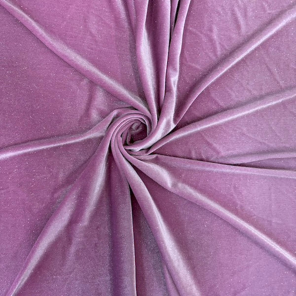 Misty Glitter Stretch Velvet Spandex Fabric