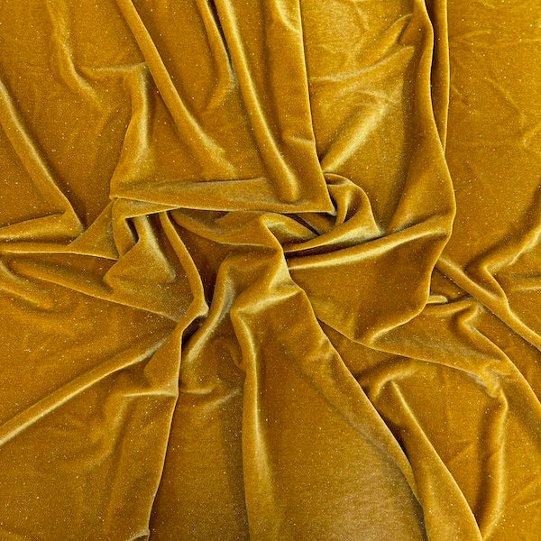 Misty Glitter Stretch Velvet Spandex Fabric