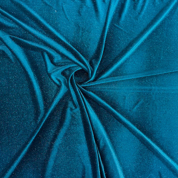 Misty Glitter Stretch Velvet Spandex Fabric