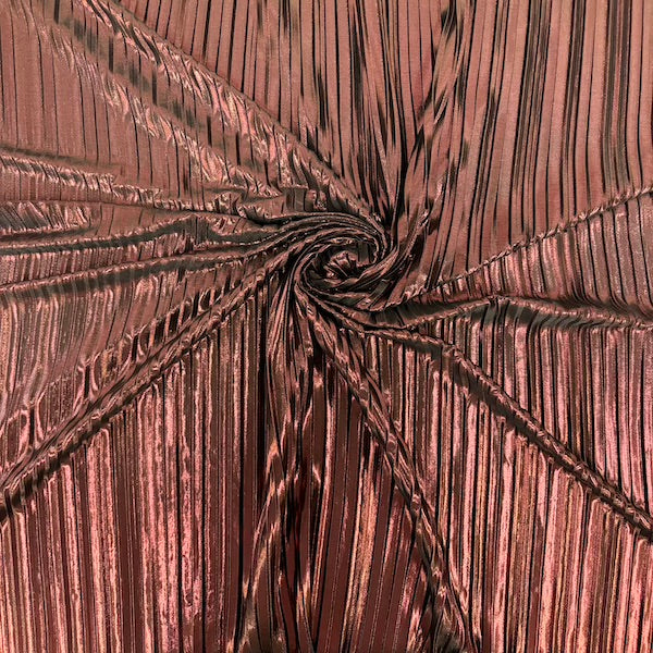 Metallic Pleated Foil Spandex Fabric