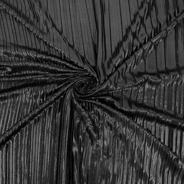 Metallic Pleated Foil Spandex Fabric