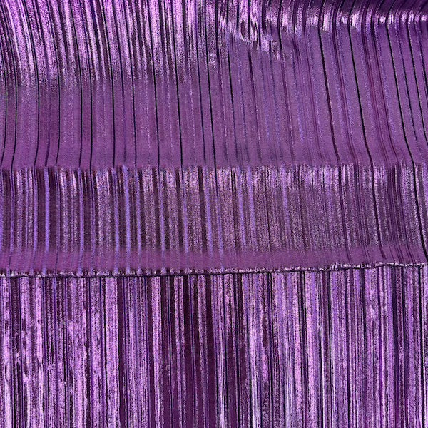 Metallic Pleated Foil Spandex Fabric