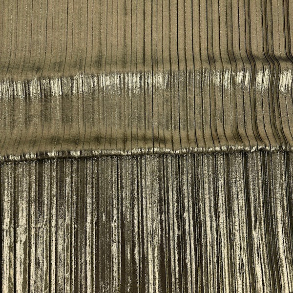 Metallic Pleated Foil Spandex Fabric