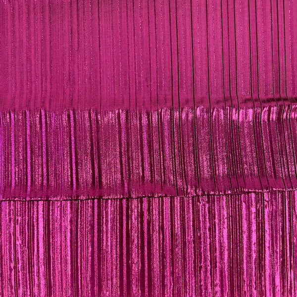 Metallic Pleated Foil Spandex Fabric