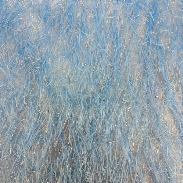 Metallic Faux Fur Tinsel Ostrich Feather Fabric