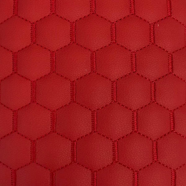 Honeycomb Hexagon Quilted Foam Backed Faux Leather Vinyl Fabric