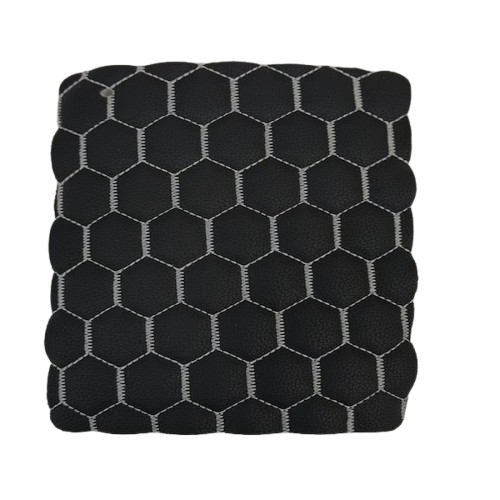 Honeycomb Hexagon Quilted Foam Backed Faux Leather Vinyl Fabric