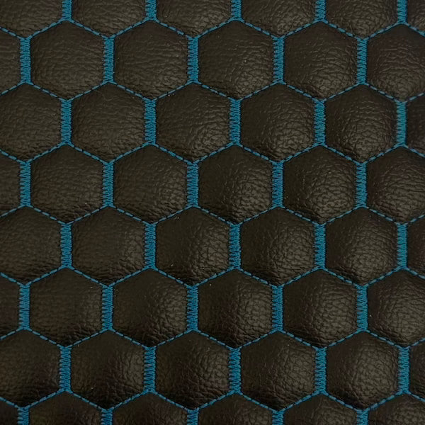 Honeycomb Hexagon Quilted Foam Backed Faux Leather Vinyl Fabric