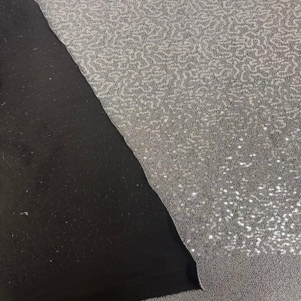 Metallic Lurex Embroidered Stretch Sequins Fabric