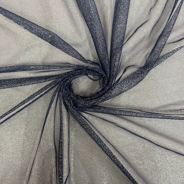 Metallic Foil Dotted Mesh Fabric - Fashion Fabrics LLC