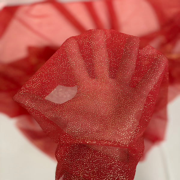 Metallic Foil Dotted Mesh Fabric - Fashion Fabrics LLC
