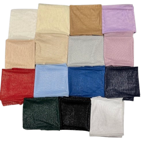 Metallic Foil Dotted Mesh Fabric - Fashion Fabrics LLC