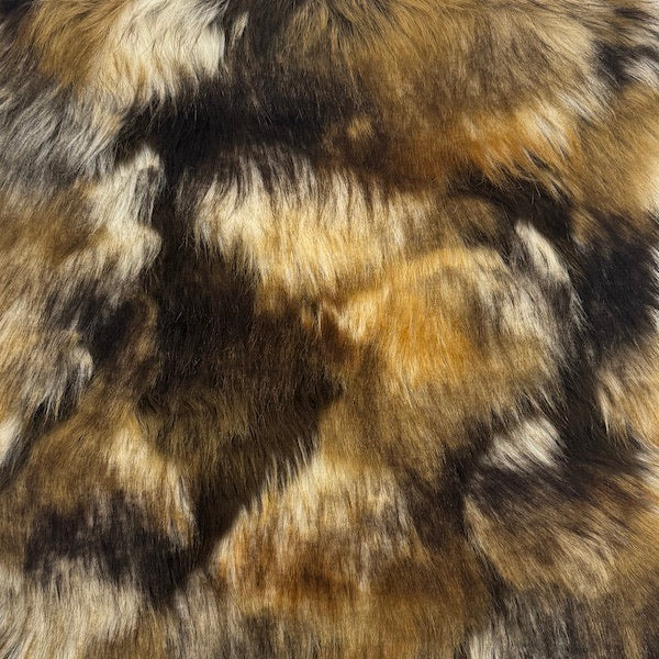 Multicolor Patchwork Faux Fur Fabric