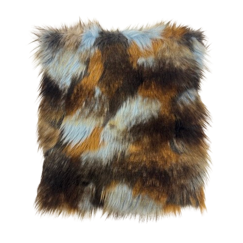 Multicolor Patchwork Faux Fur Fabric