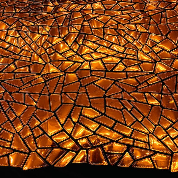 Shattered Glassed Metallic Foil Stretch Velvet Fabric