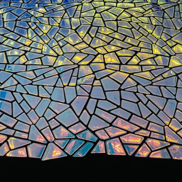 Shattered Glassed Metallic Foil Stretch Velvet Fabric