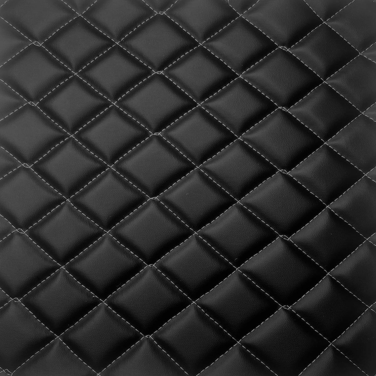 White  Black Diamond Quilted Foam Backed Faux Leather Automotive  Upholstery Fabric – Fashion Fabrics LLC