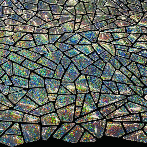 Shattered Glassed Metallic Foil Stretch Velvet Fabric