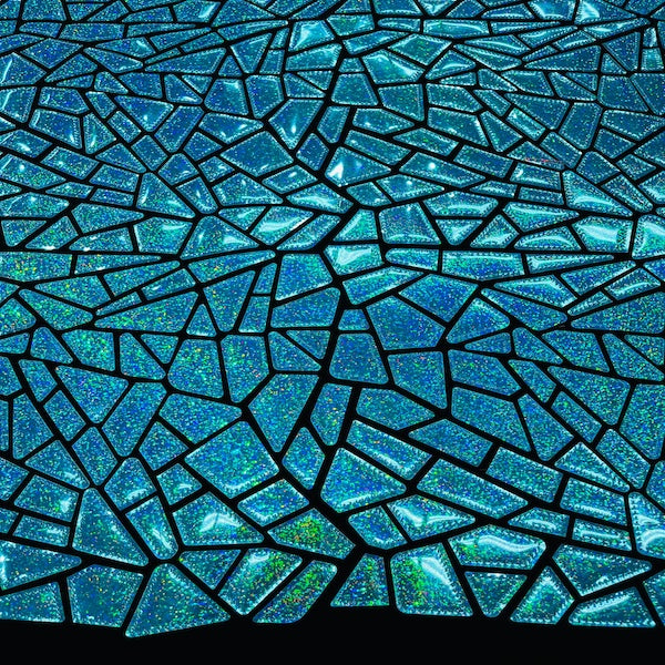 Shattered Glassed Metallic Foil Stretch Velvet Fabric