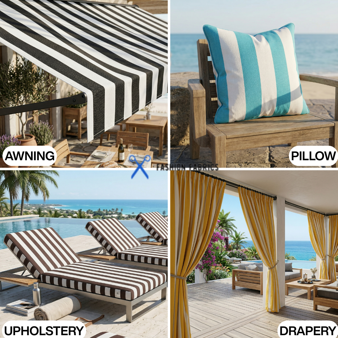 3" Stripe Solution Acrylic Dye Outdoor Fabric - Fashion Fabrics LLC
