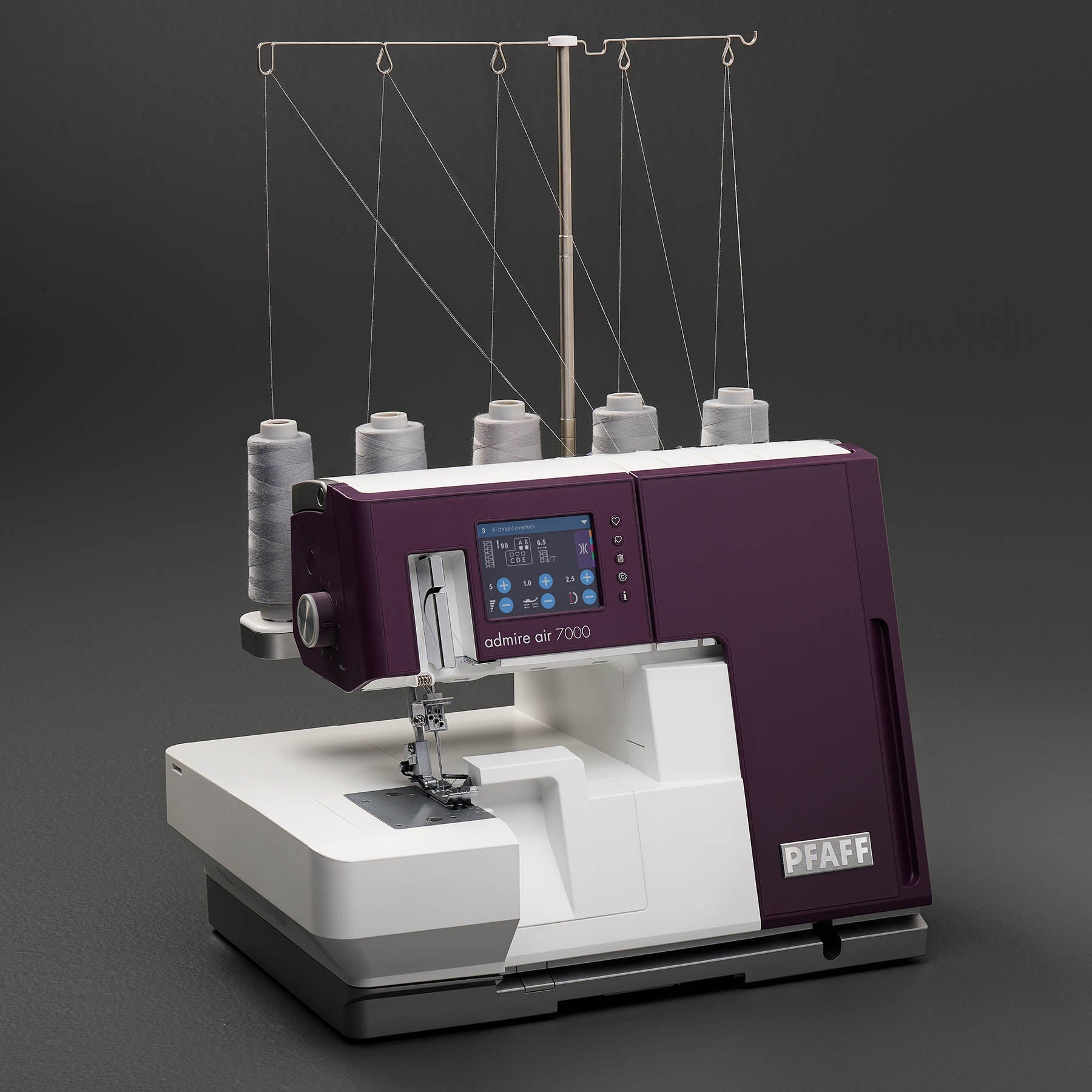 PFAFF® admire™ air 7000 Purple Coverlock Machine - Fashion Fabrics LLC