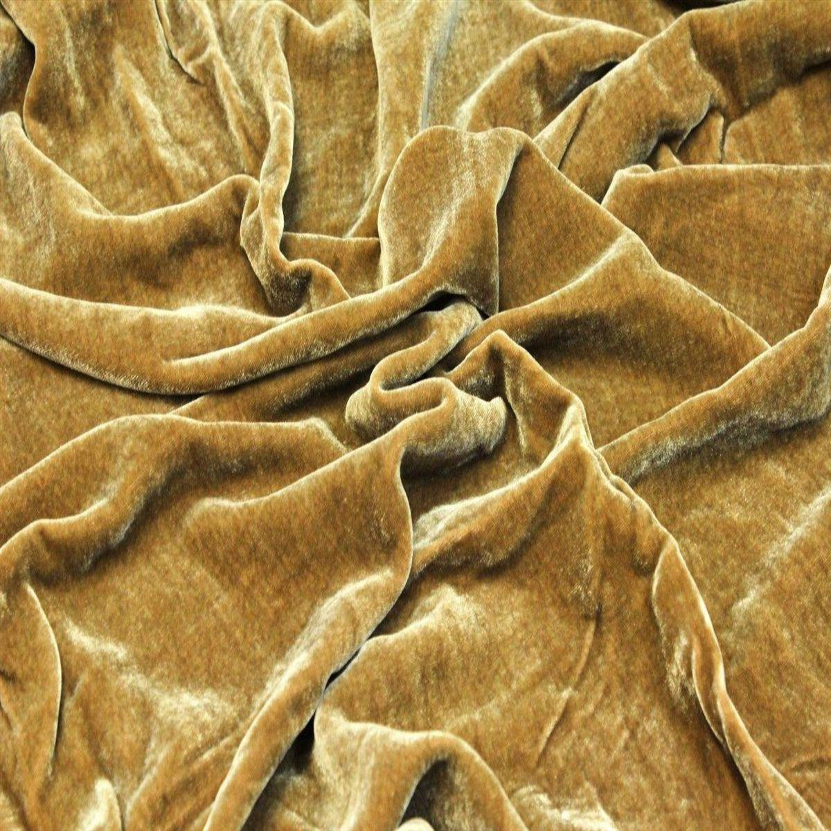 Cognac Silk Velvet Fabric - Fashion Fabrics Los Angeles