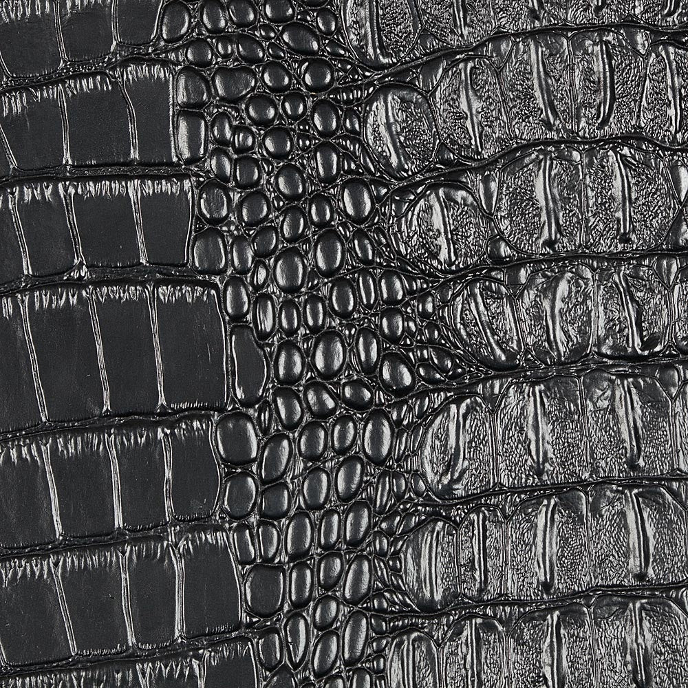 Black Metallic Gator Vinyl Fabric - Fashion Fabrics Los Angeles