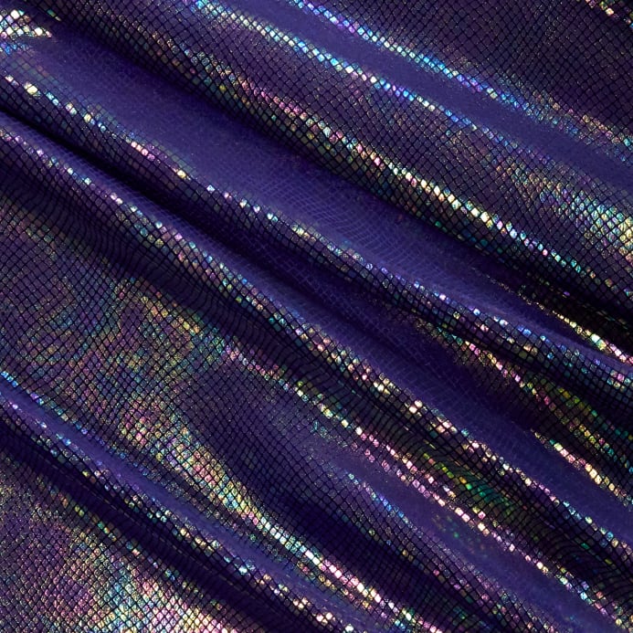 Purple Venom Snake Skin Stretch Velvet Iridescent Spandex Fabric - Fashion Fabrics Los Angeles