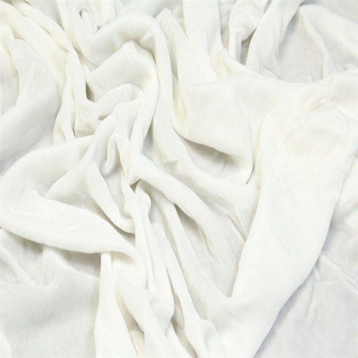White Silk Velvet Fabric - Fashion Fabrics Los Angeles