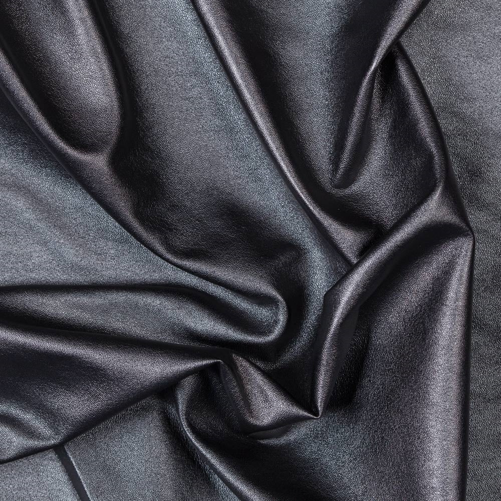 Black Two Way Stretch Faux Leather Vinyl Fabric