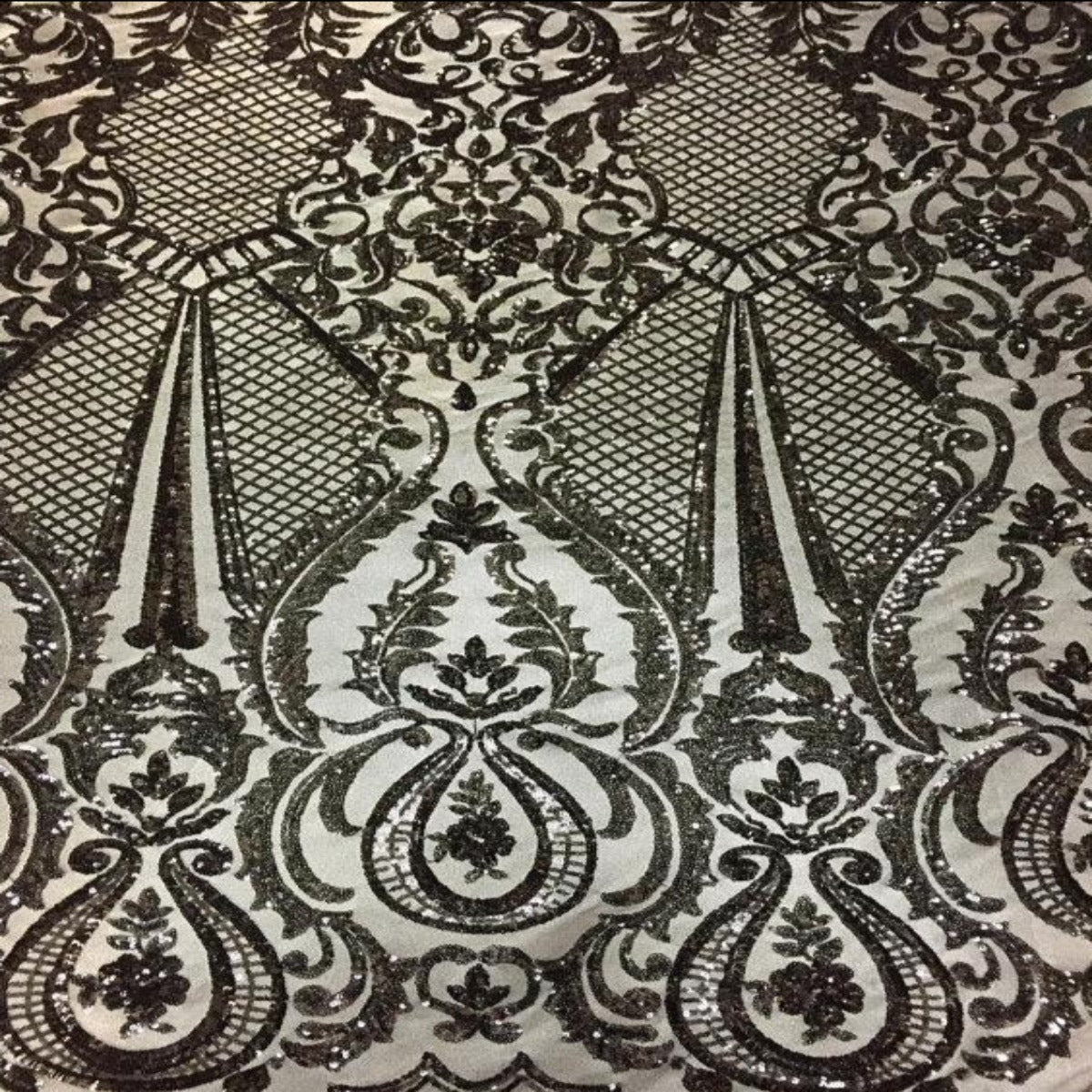Black Chantal Deluxe Sequins Lace Fabric - Fashion Fabrics LLC