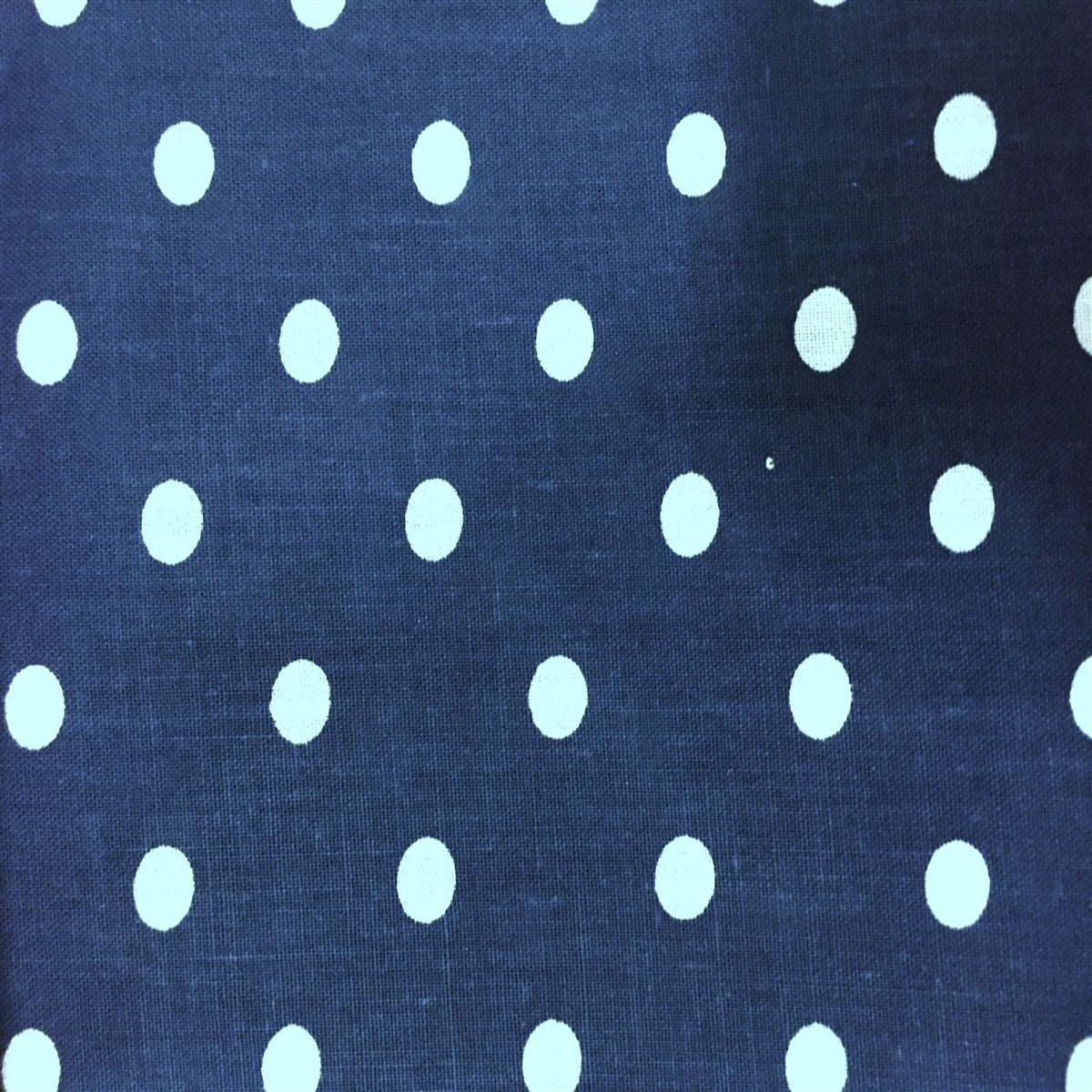 Navy White Small Polka Dot Print Poly Cotton Fabric - Fashion Fabrics Los Angeles