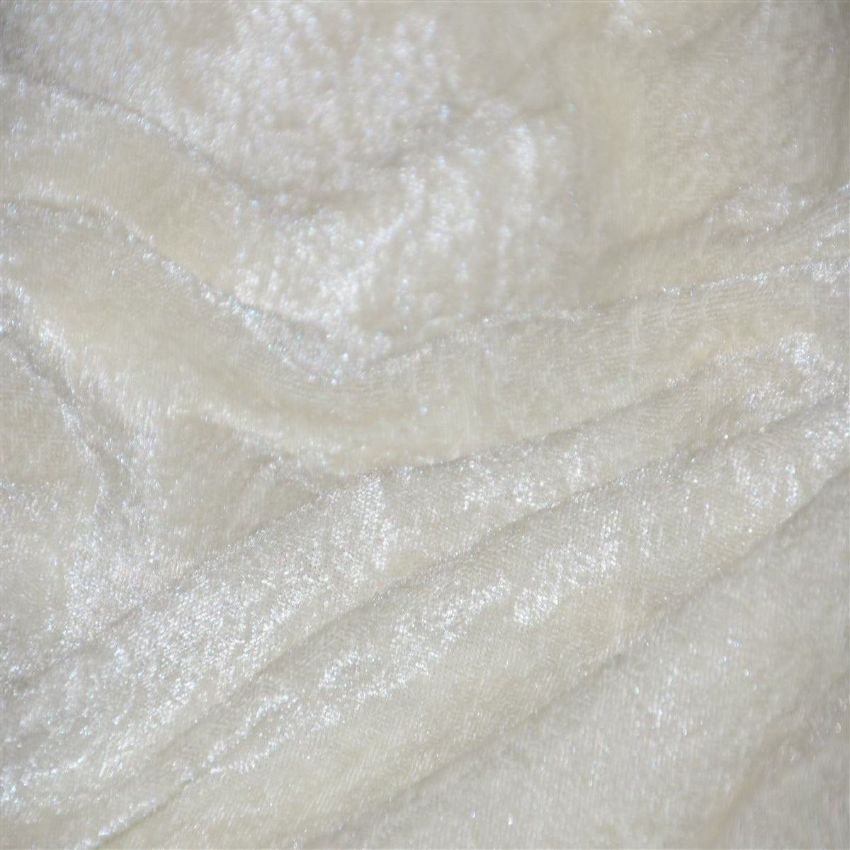 White Panne Crush Stretch Velvet Fabric - Fashion Fabrics Los Angeles
