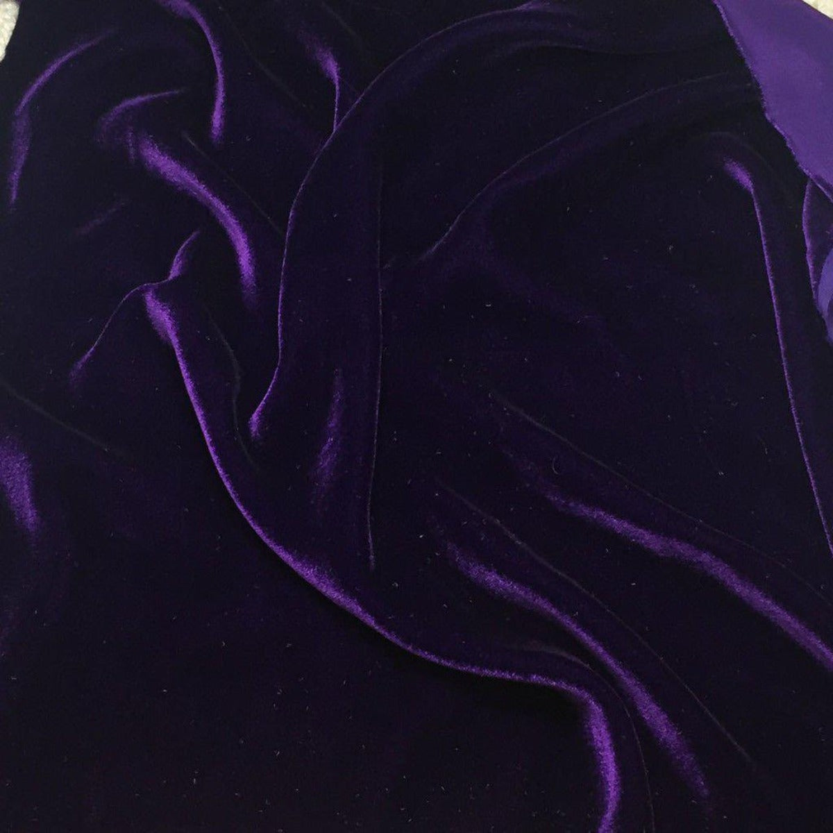 Dark Purple Silk Velvet Fabric - Fashion Fabrics Los Angeles