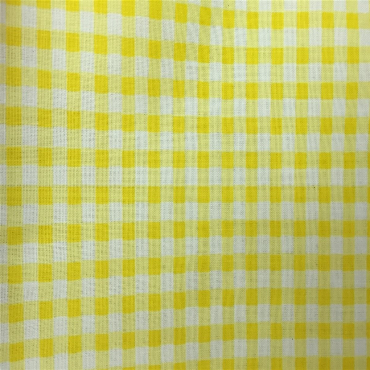 Yellow White Gingham Checkered Poly Cotton Fabric - Fashion Fabrics Los Angeles
