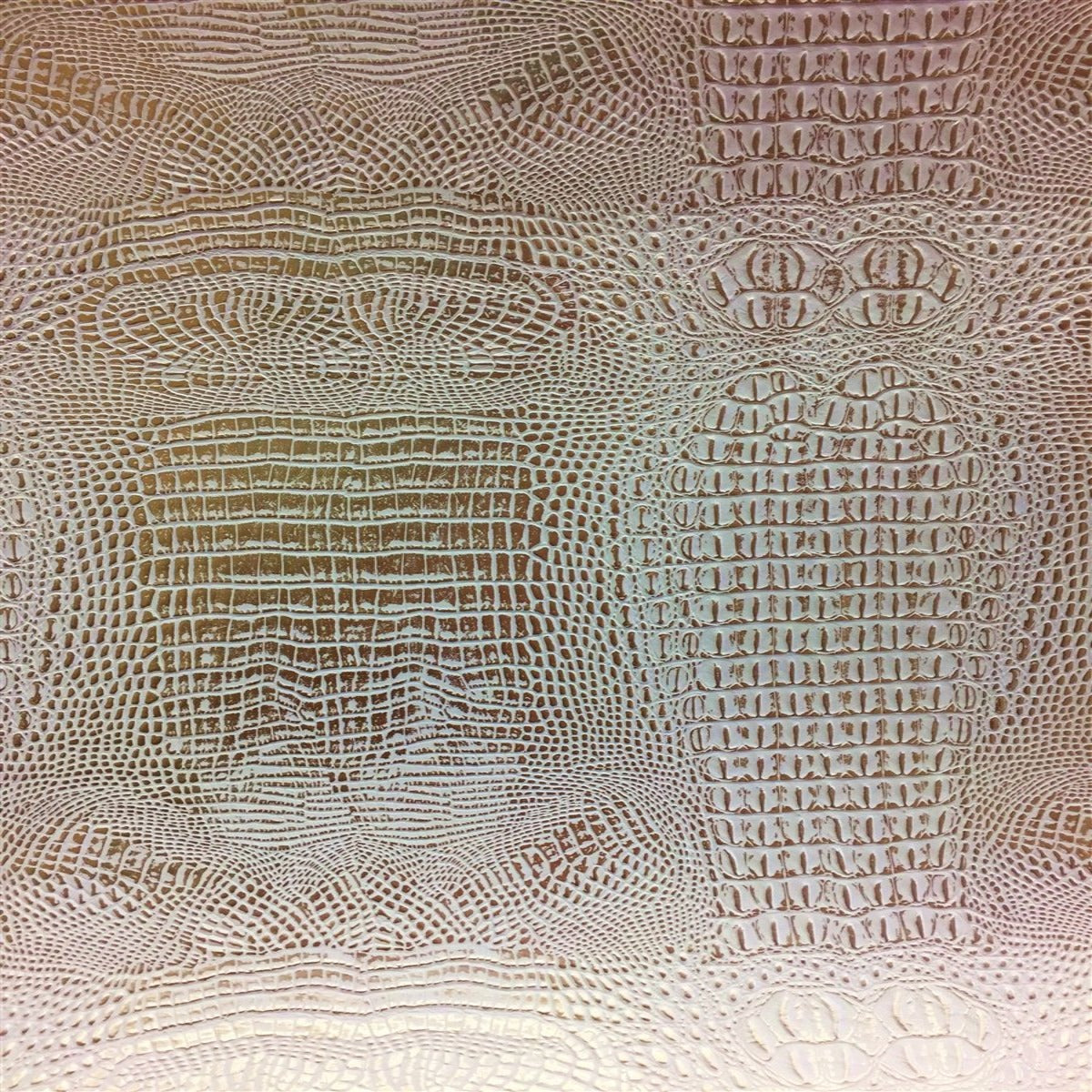 White Gold 2 Tone Metallic Gator Vinyl - Fashion Fabrics Los Angeles