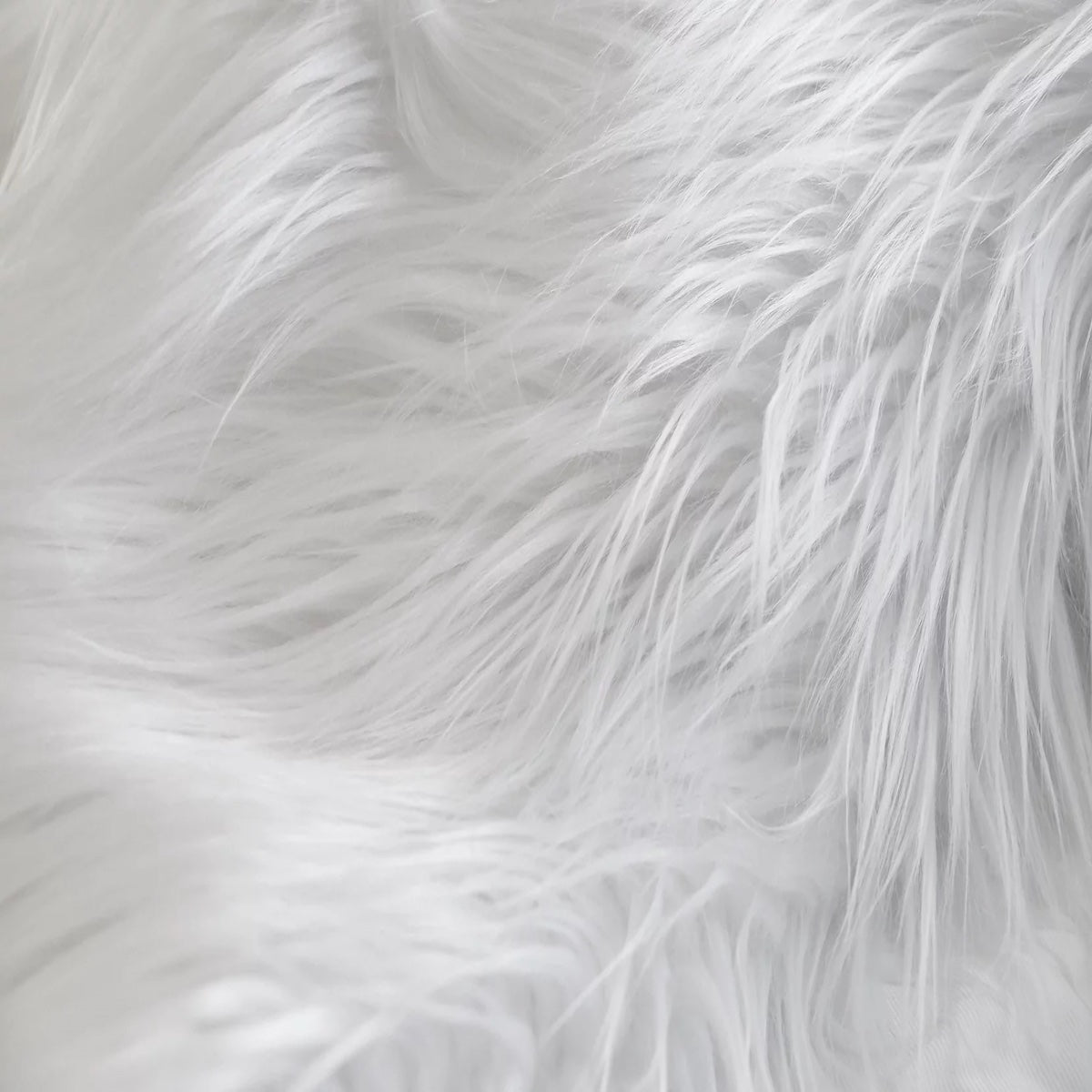 White Shaggy Long Pile Faux Fur Fabric (4") - Fashion Fabrics LLC