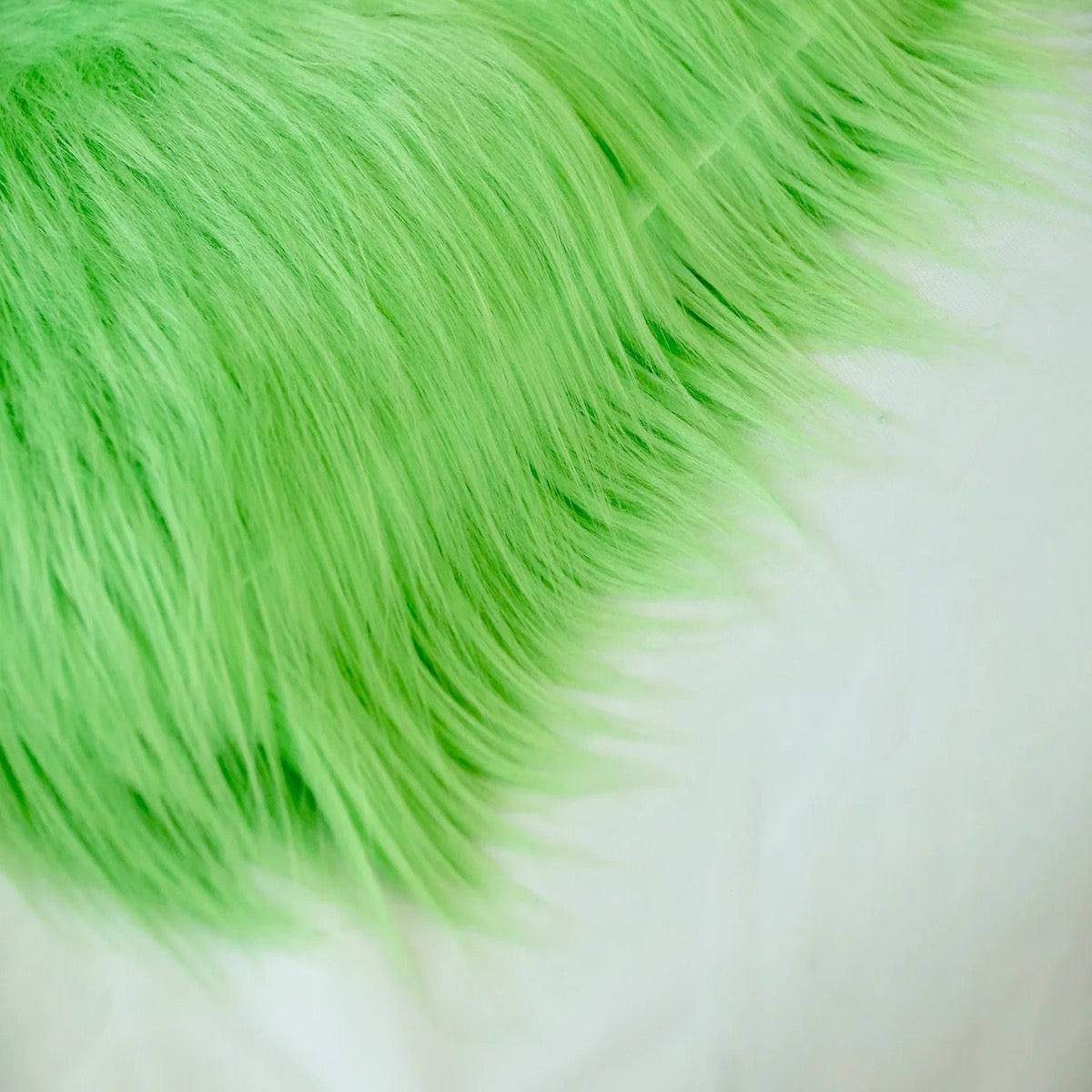Lime Green Shaggy Long Pile Faux Fur Fabric (4") - Fashion Fabrics LLC