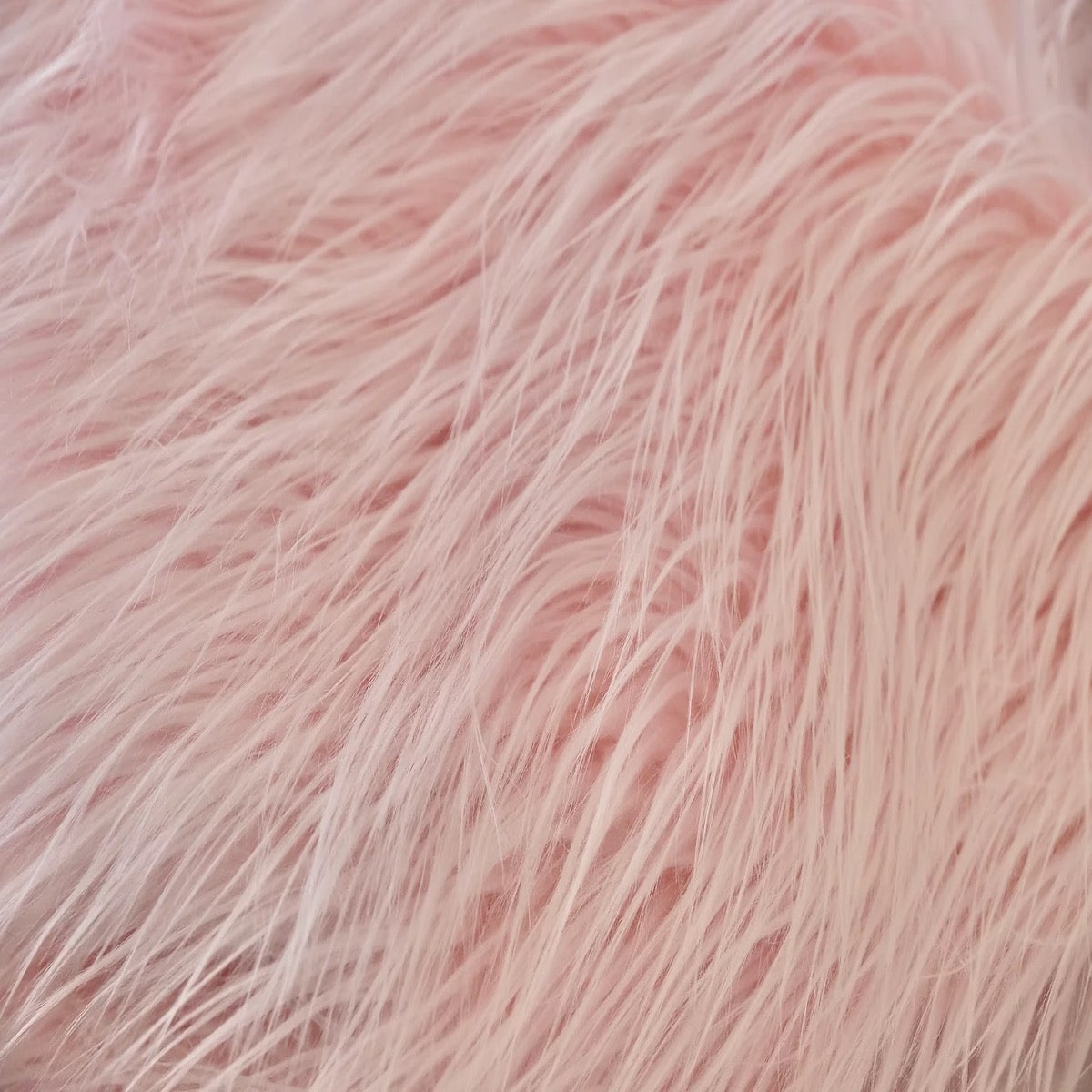 Light Pink Shaggy Long Pile Faux Fur Fabric (4") - Fashion Fabrics LLC
