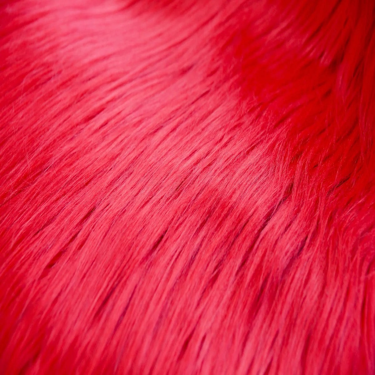 Red Shaggy Long Pile Faux Fur Fabric (4)
